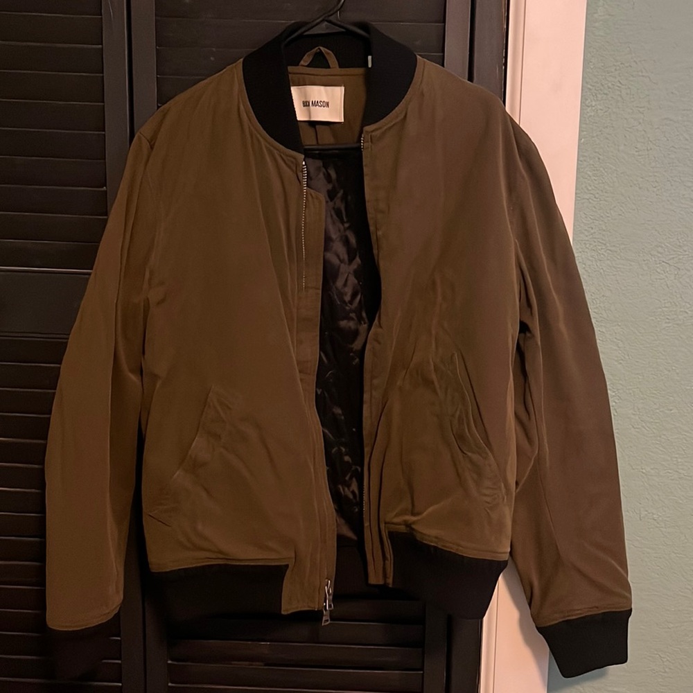 Buck Mason Waxed Olive Bomber Jacket